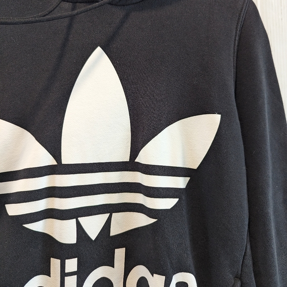 ADIDAS Originals Women's Trefoil Hoodie Black and White - Picture 11 of 11